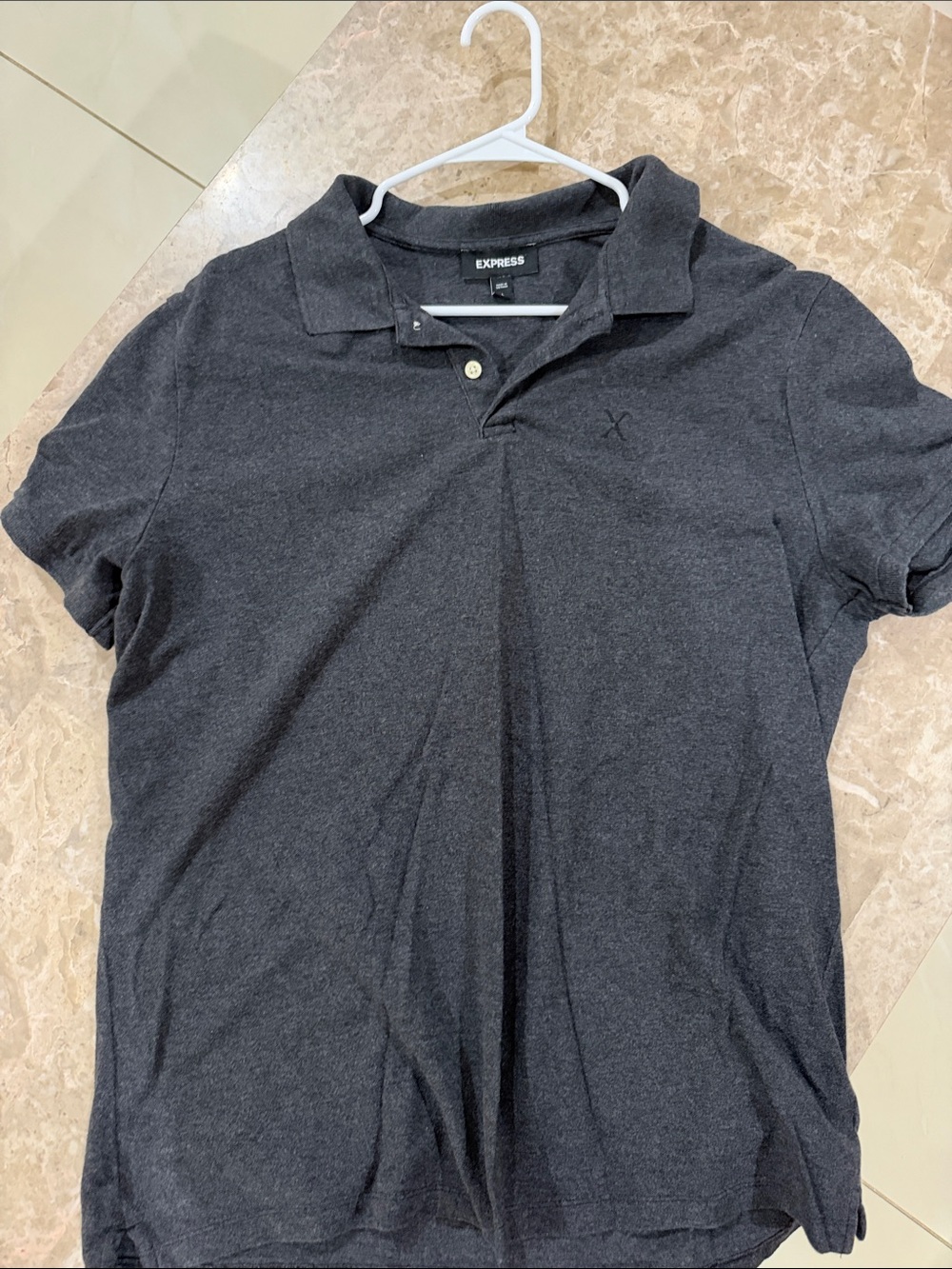 Express Men's Charcoal Gray Polo Shirt